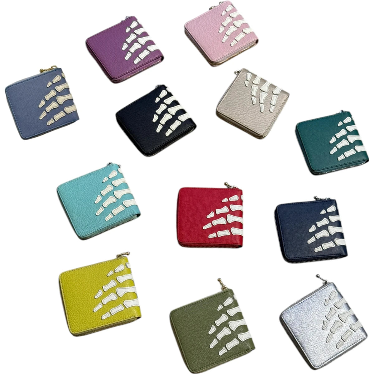 Kapital Thumbs Up Bone Hand Zip Wallet