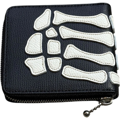 Kapital Thumbs Up Bone Hand Zip Wallet