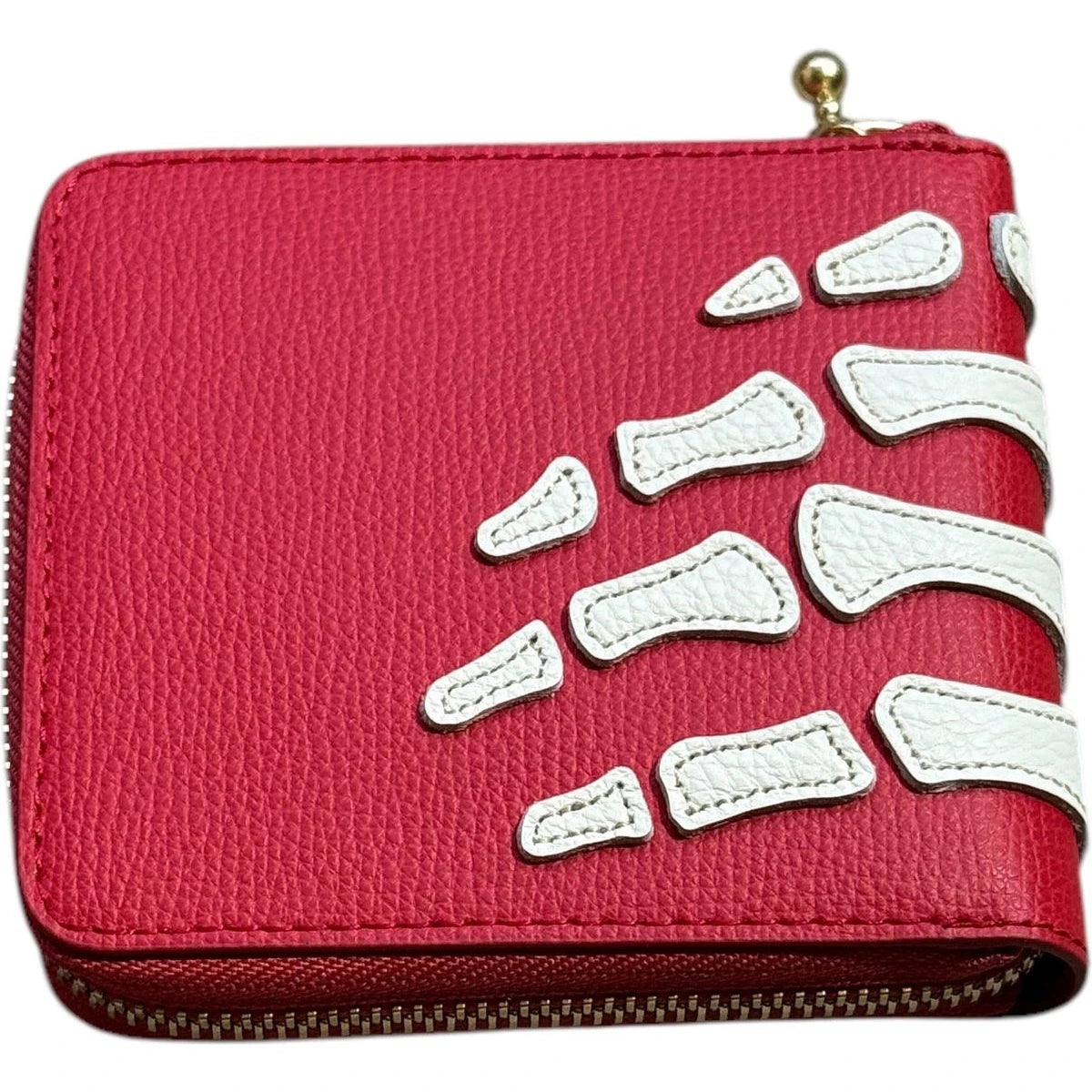 Kapital Thumbs Up Bone Hand Zip Wallet