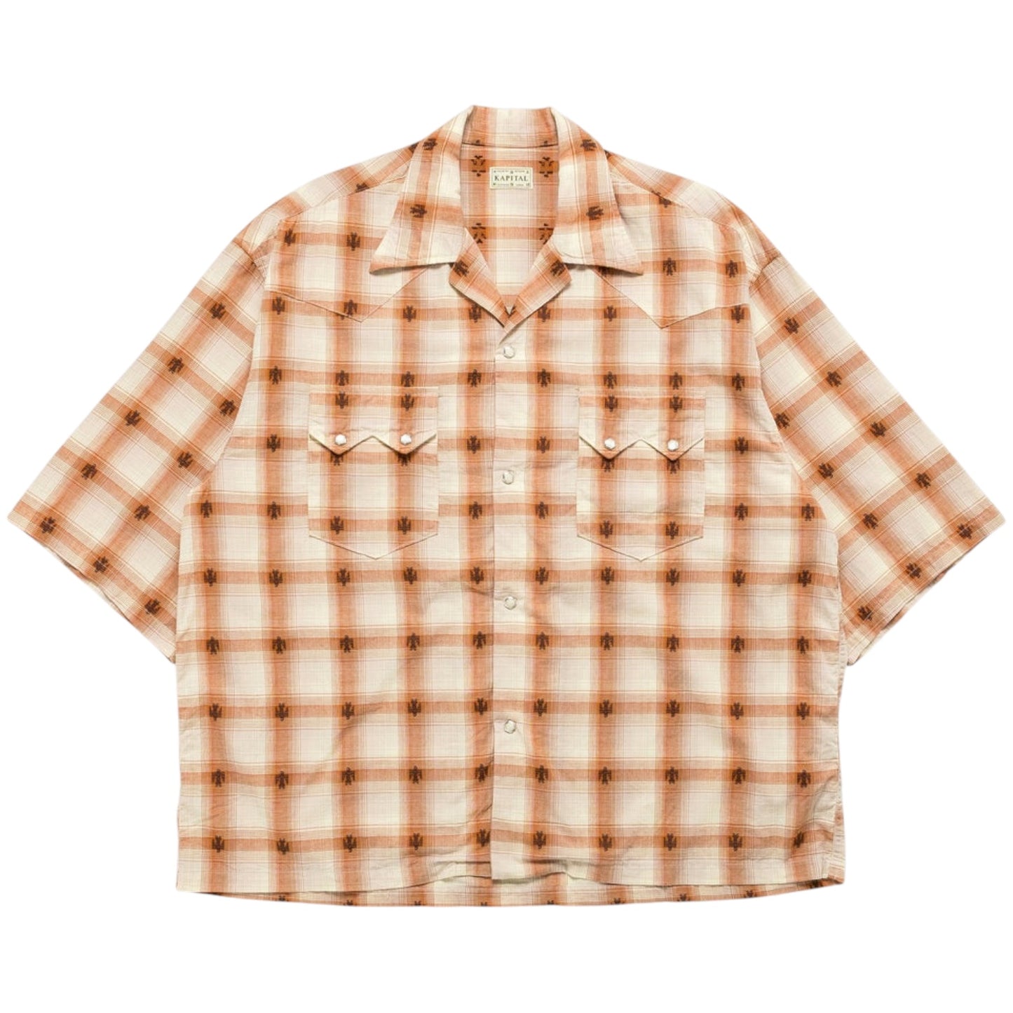Kapital Thunderbird Shadow Check Open Collar Western Big Shirt