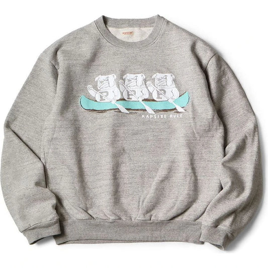 Kapital Top Fleece Crew Sweatshirt (`P`Bulldog Print)