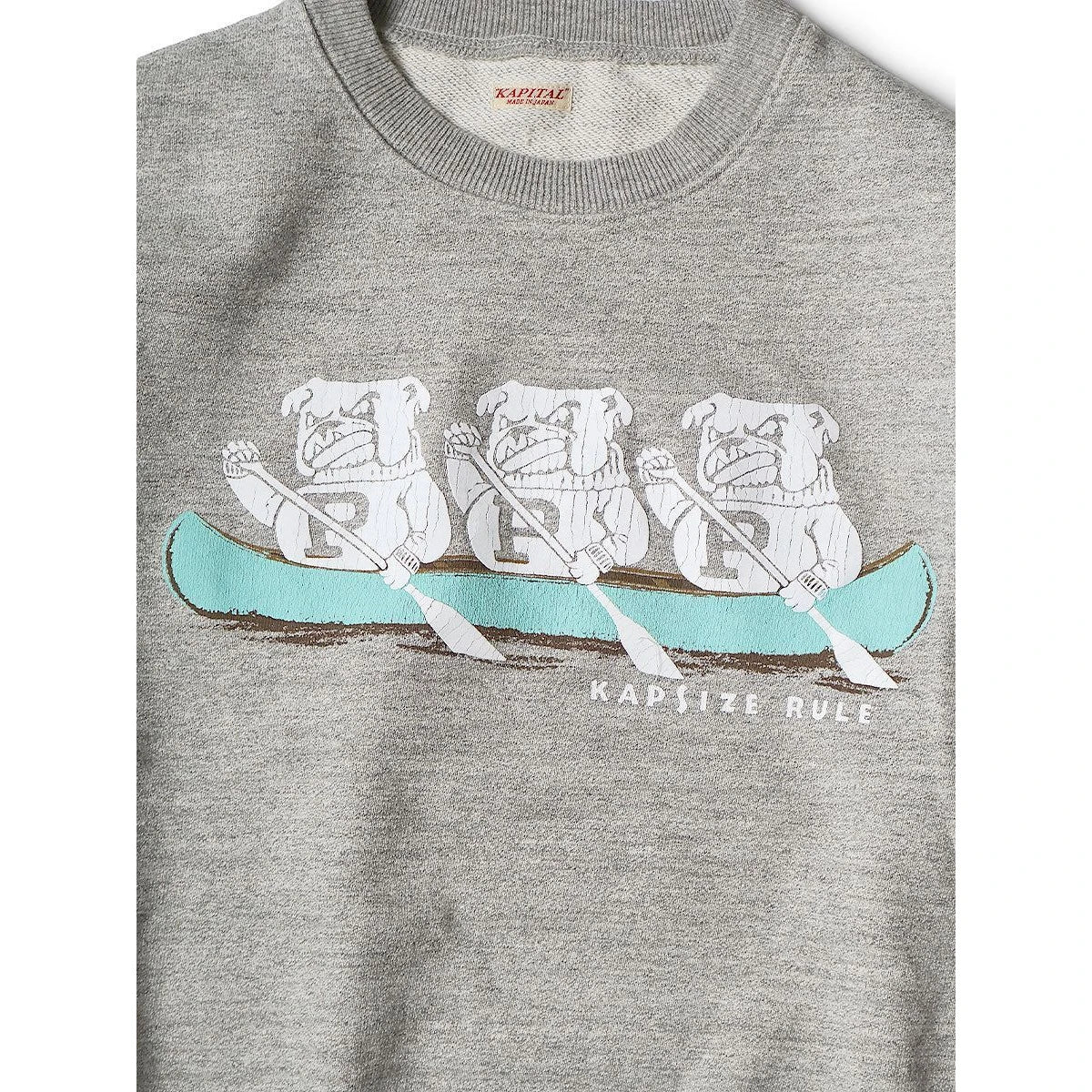 Kapital Top Fleece Crew Sweatshirt (`P`Bulldog Print)