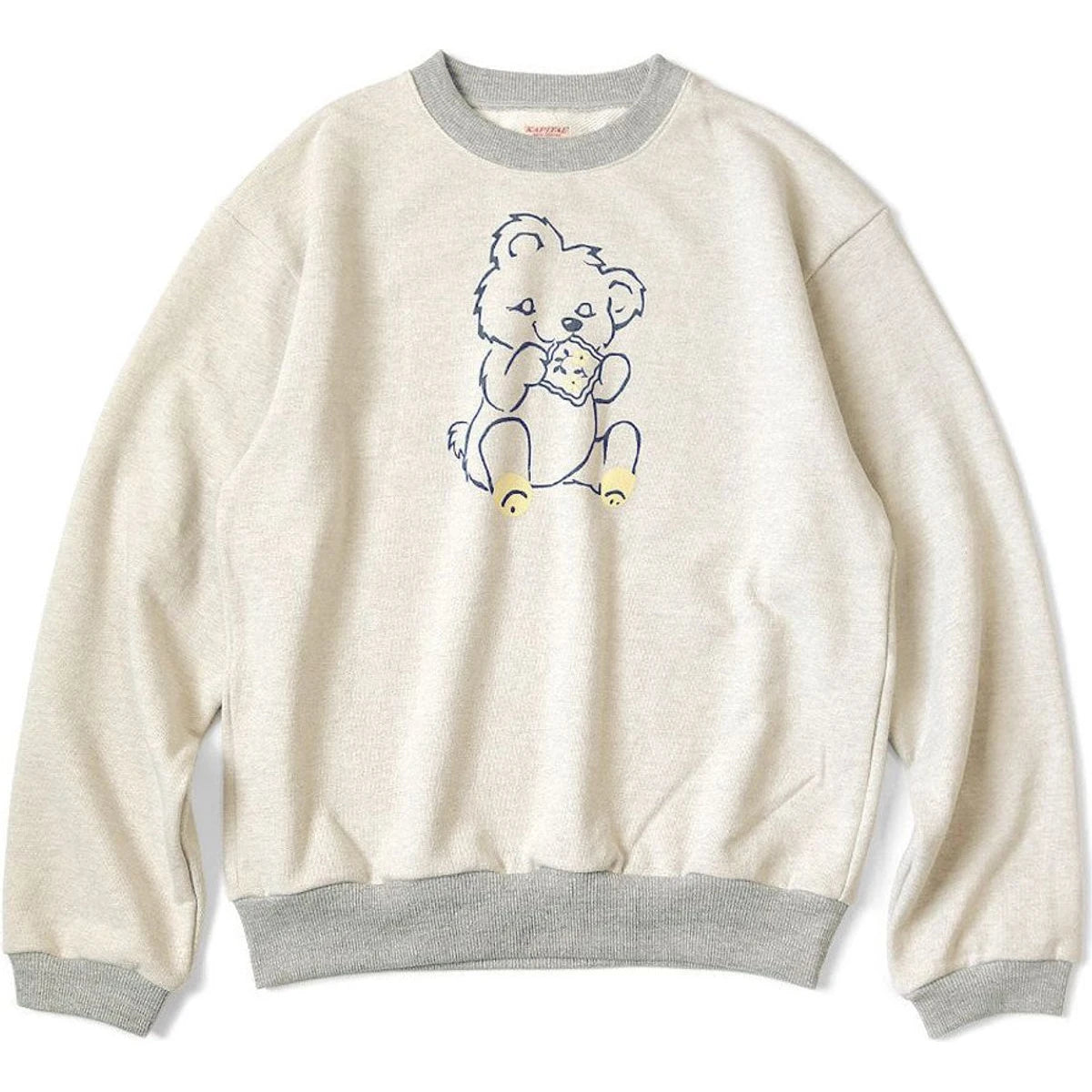 Kapital Top Fleece Crewneck Sweatshirt (Peckish Little Bear Print)