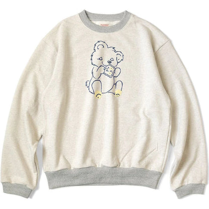 Kapital Top Fleece Crewneck Sweatshirt (Peckish Little Bear Print)