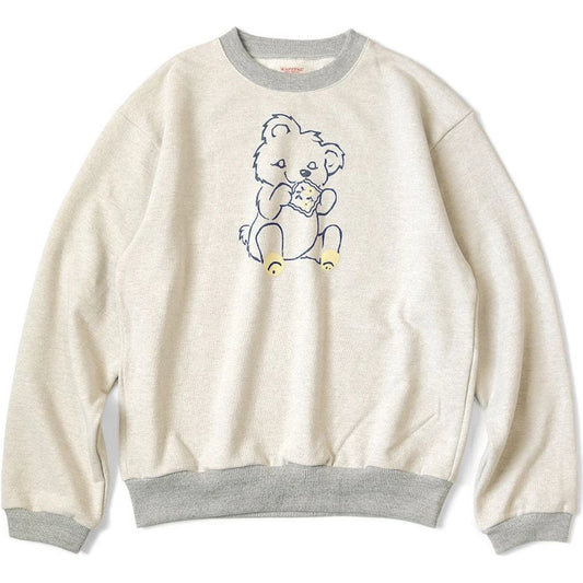 Kapital Top Fleece Crewneck Sweatshirt (Peckish Little Bear Print)