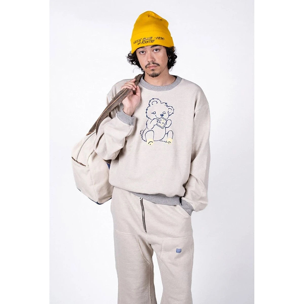 Kapital Top Fleece Crewneck Sweatshirt (Peckish Little Bear Print)