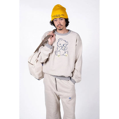 Kapital Top Fleece Crewneck Sweatshirt (Peckish Little Bear Print)