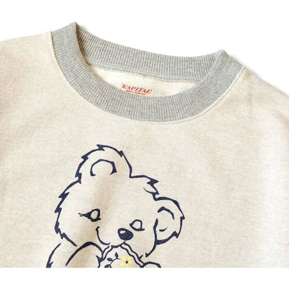 Kapital Top Fleece Crewneck Sweatshirt (Peckish Little Bear Print)