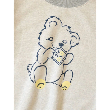 Kapital Top Fleece Crewneck Sweatshirt (Peckish Little Bear Print)
