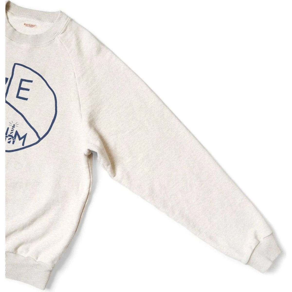 Kapital Top Fleece Raglan Crew Sweatshirt (TH.DDPEACE Print)