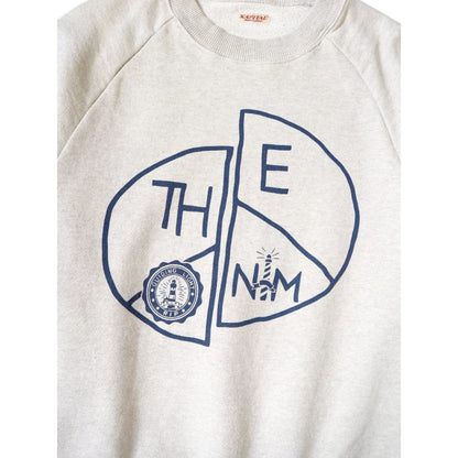 Kapital Top Fleece Raglan Crew Sweatshirt (TH.DDPEACE Print)