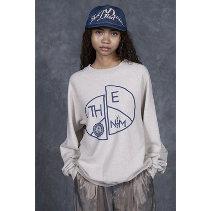 Kapital Top Fleece Raglan Crew Sweatshirt (TH.DDPEACE Print)
