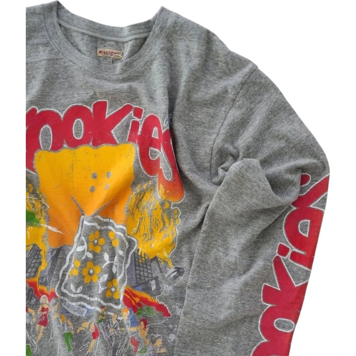 Kapital Top Tenjiku Crew Long Sleeve Tee (Buster Peckish Bowy Print)
