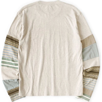 Kapital Jersey Hippie Long Sleeve T-Shirt (Striped Patchwork)