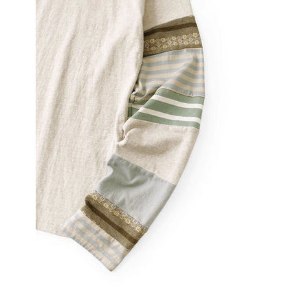 Kapital Jersey Hippie Long Sleeve T-Shirt (Striped Patchwork)
