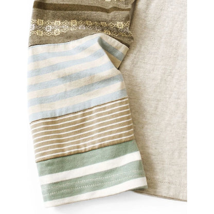 Kapital Jersey Hippie Long Sleeve T-Shirt (Striped Patchwork)