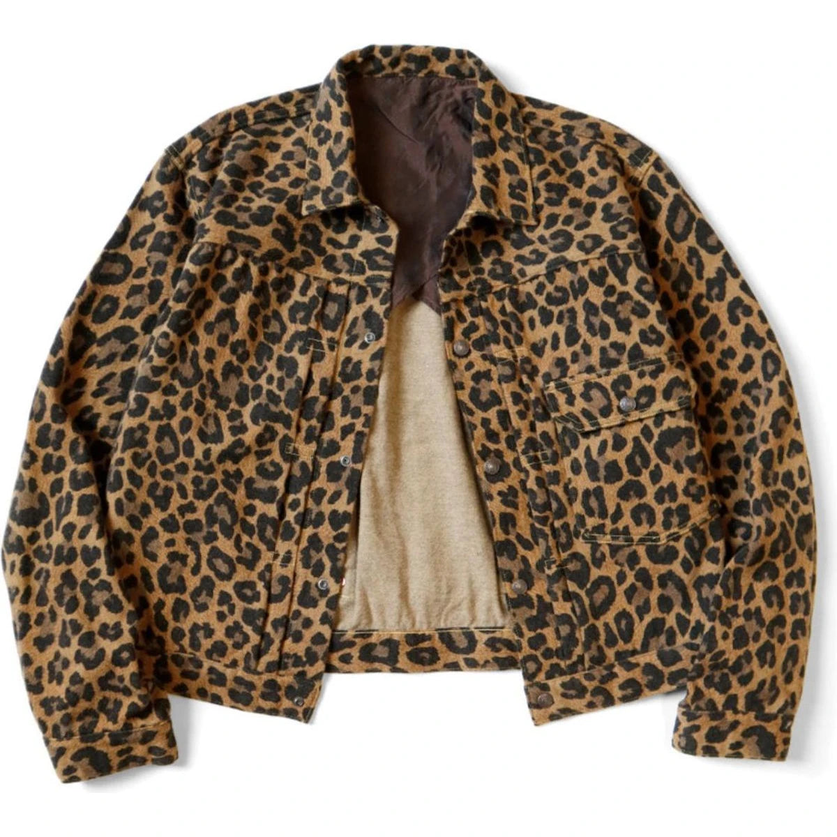 Kapital Twill Aged Wool Leopard Print 1st Jacket