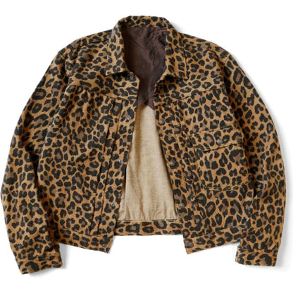 Kapital Twill Aged Wool Leopard Print 1st Jacket