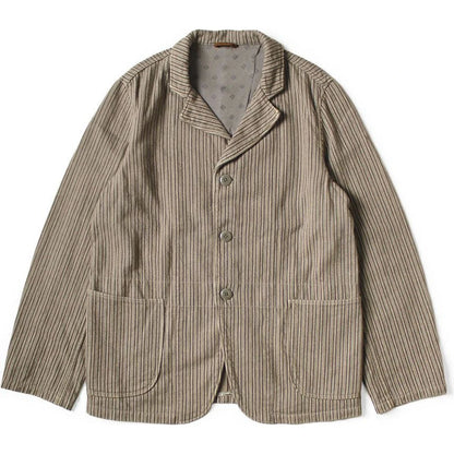 Kapital Twill Aged Wool Stripe Hospital Jacket
