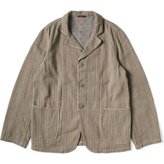 Kapital Twill Aged Wool Stripe Hospital Jacket