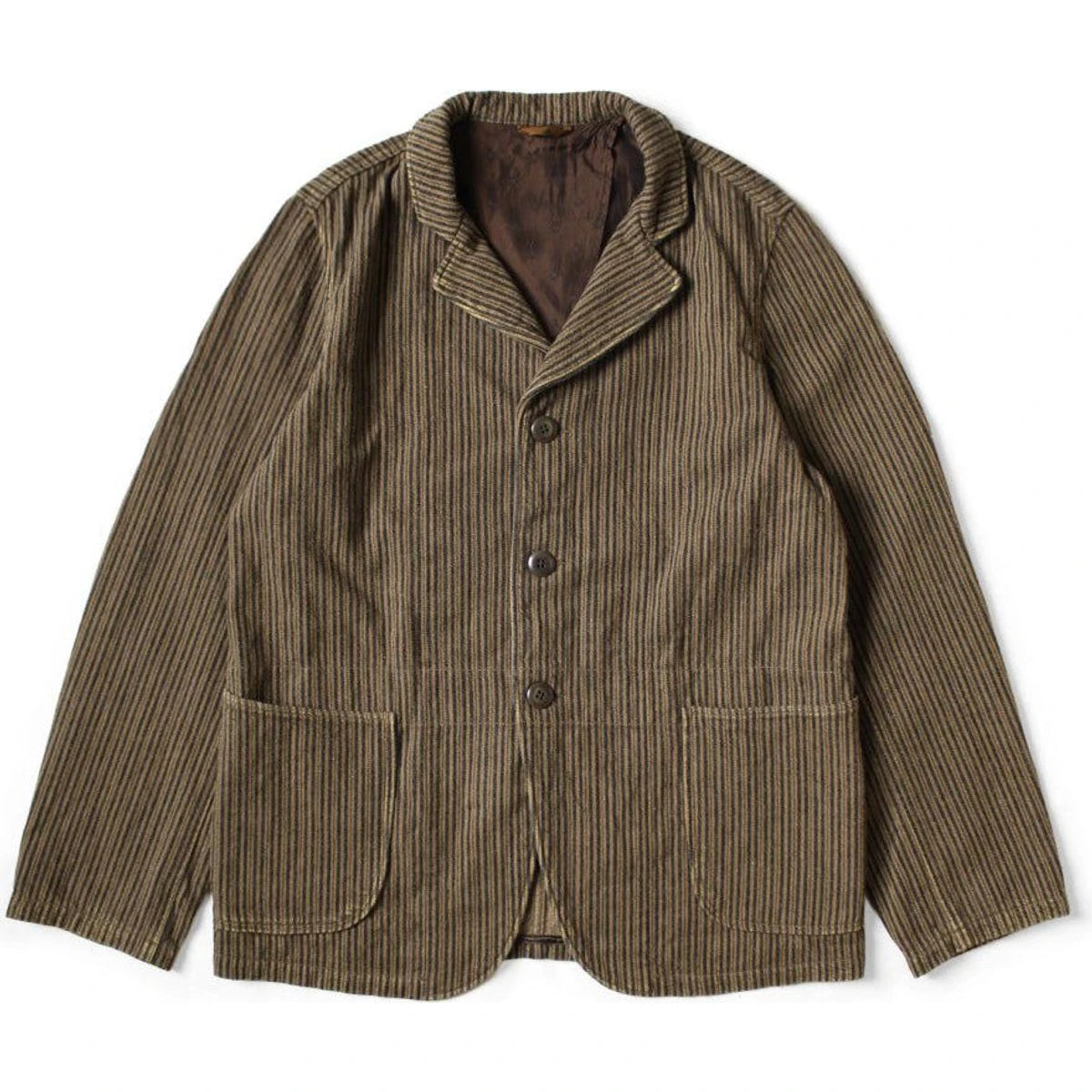 Kapital Twill Aged Wool Stripe Hospital Jacket