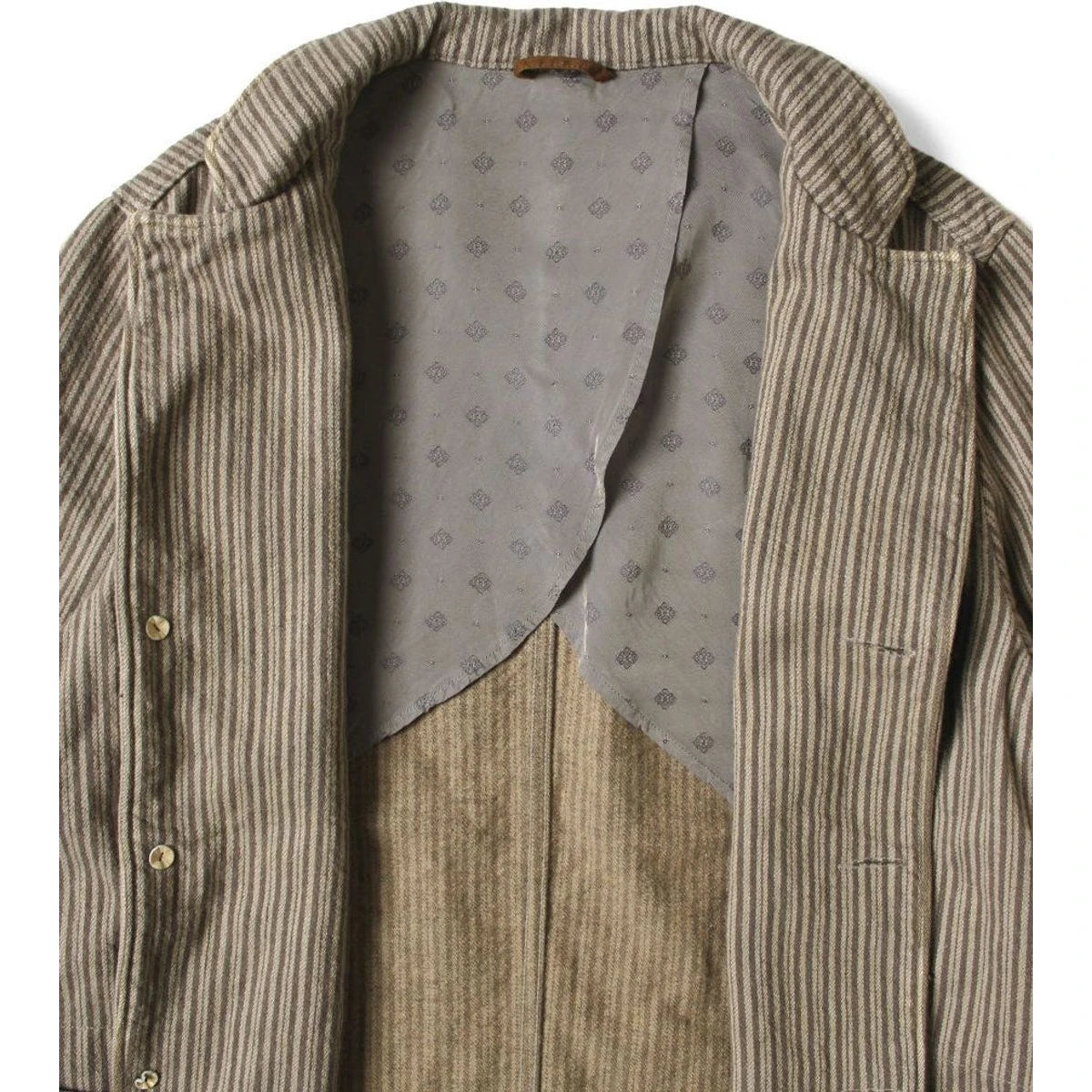Kapital Twill Aged Wool Stripe Hospital Jacket