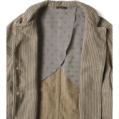 Kapital Twill Aged Wool Stripe Hospital Jacket