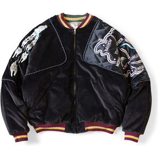 Kapital Velveteen Sham Siamese Bomber Jacket (Yukon)
