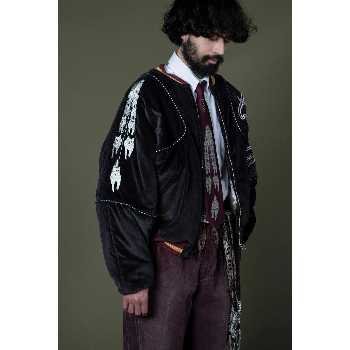 Kapital Velveteen Sham Siamese Bomber Jacket (Yukon)