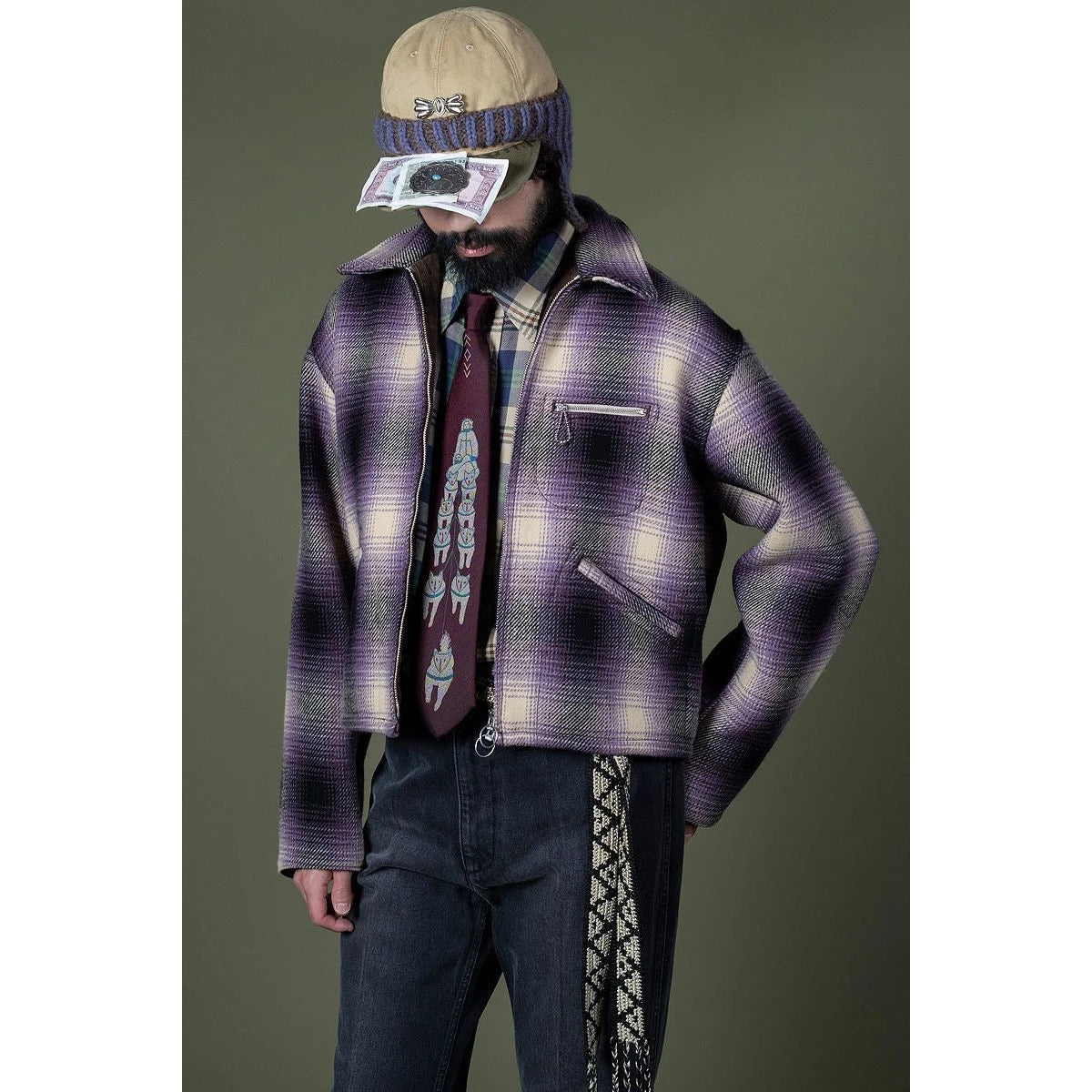 Kapital Vintage Wool Shadow Check Hunting Drizzler Jacket