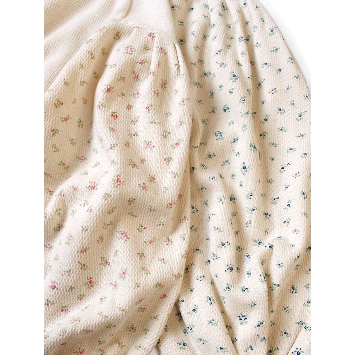 Kapital Waffle Jersey Floral Pt 2TONE Bouffant Sleeve Sweatshirt