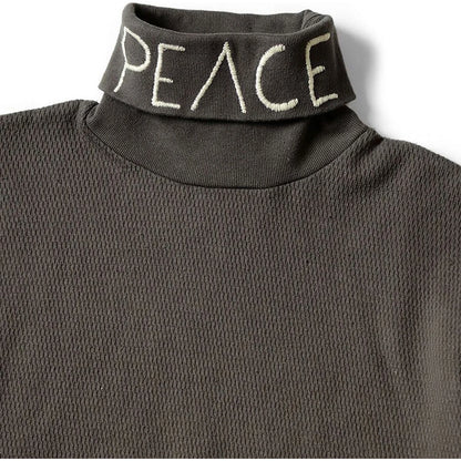 Kapital Waffle Jersey High Neck Long T (Peace Embroidery)