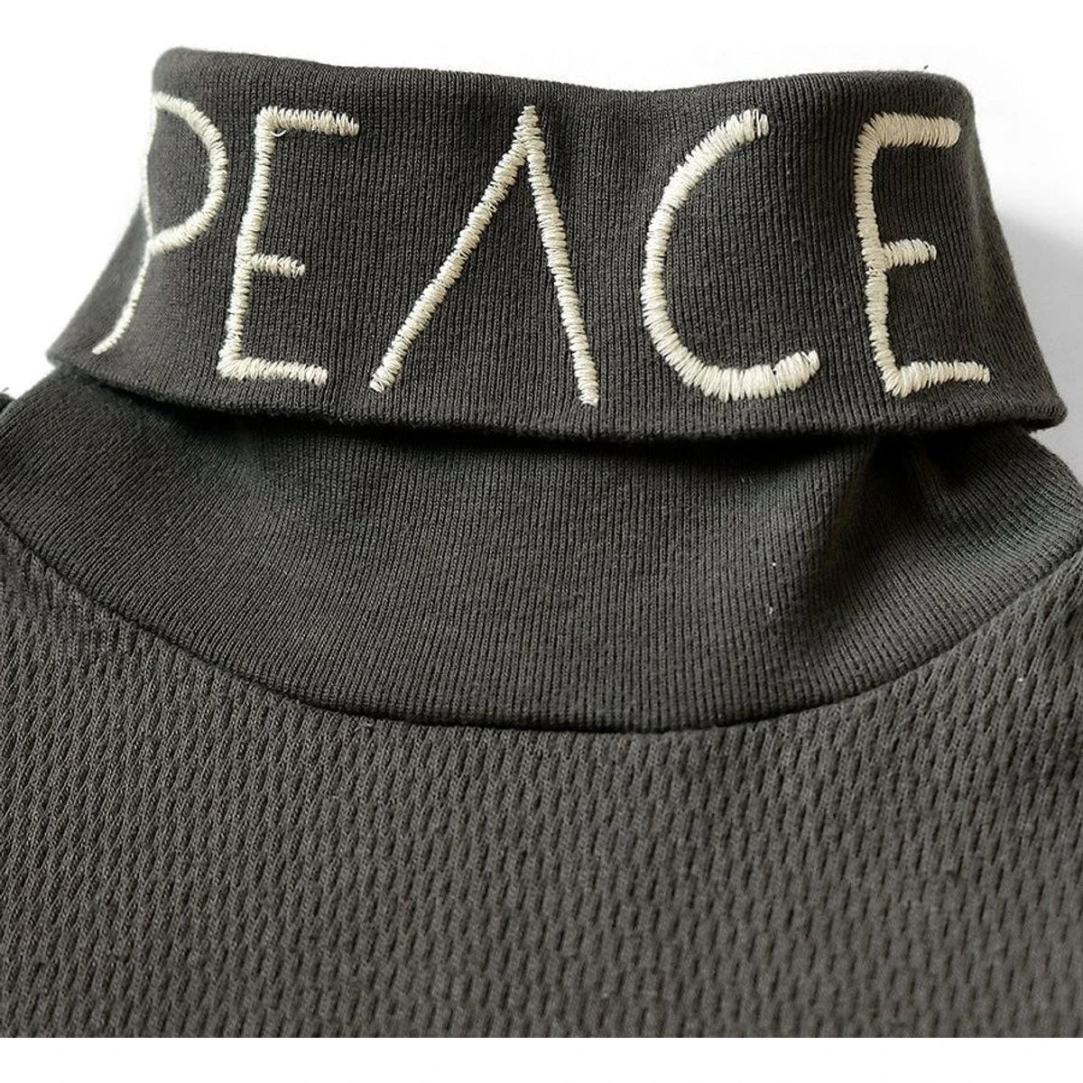 Kapital Waffle Jersey High Neck Long T (Peace Embroidery)