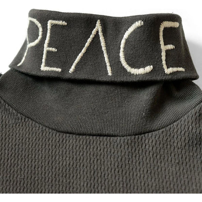 Kapital Waffle Jersey High Neck Long T (Peace Embroidery)