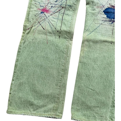 Kapital Washed Green Patchwork Denim