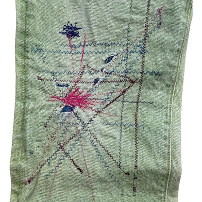 Kapital Washed Green Patchwork Denim
