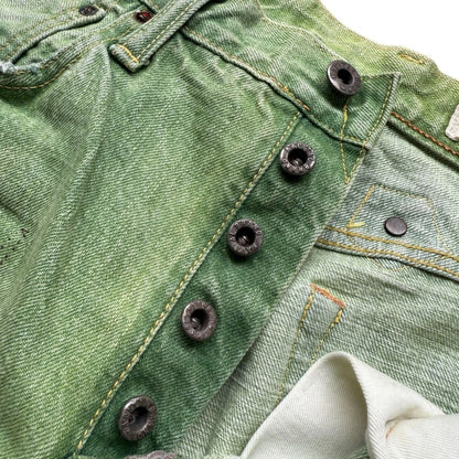 Kapital Washed Green Patchwork Denim