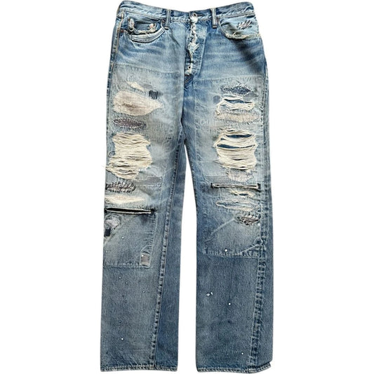 Kapital Washed IDG Super Distressed Selvedge Denim (Reconstructed)