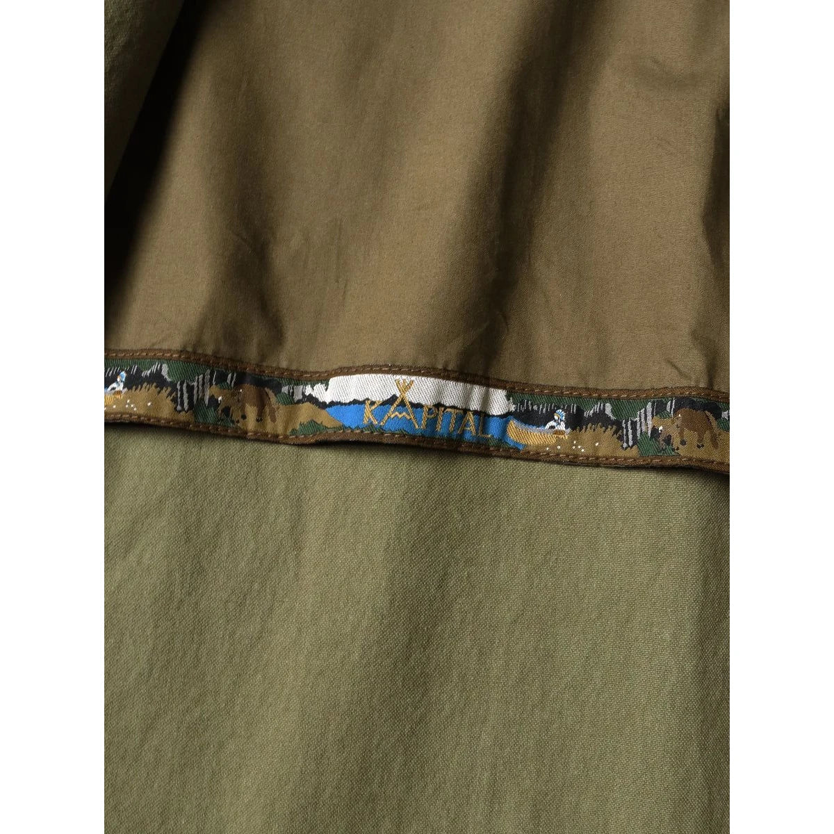 Kapital Water-Repellent Light Canvas Zip Up Kayak Paw-Paw Blouson