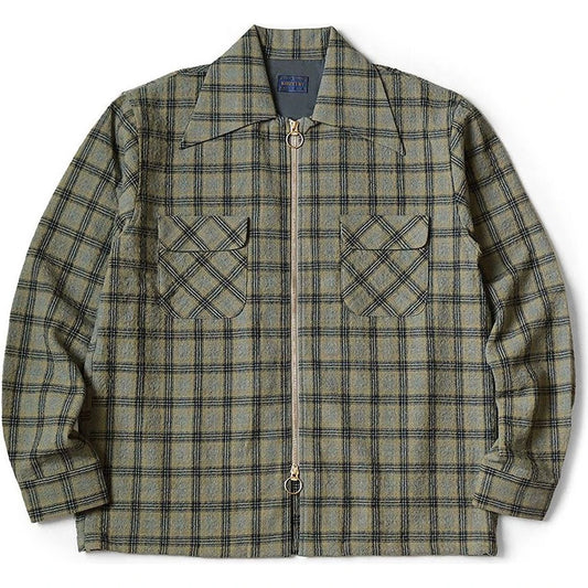 Kapital Wool Check Zip Up Friend Pocket Board Shirt