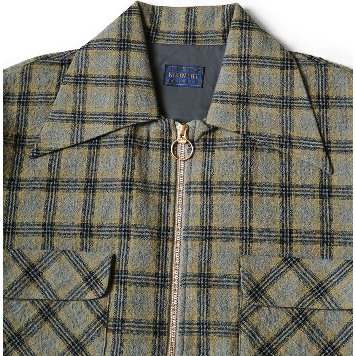 Kapital Wool Check Zip Up Friend Pocket Board Shirt
