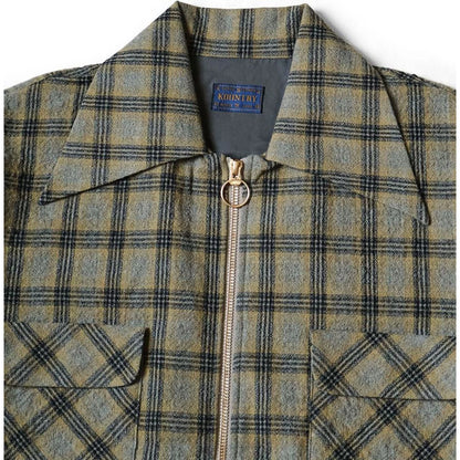 Kapital Wool Check Zip Up Friend Pocket Board Shirt
