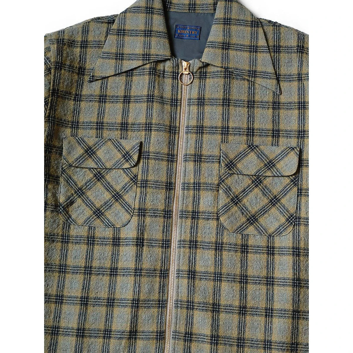 Kapital Wool Check Zip Up Friend Pocket Board Shirt