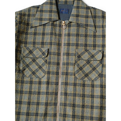 Kapital Wool Check Zip Up Friend Pocket Board Shirt