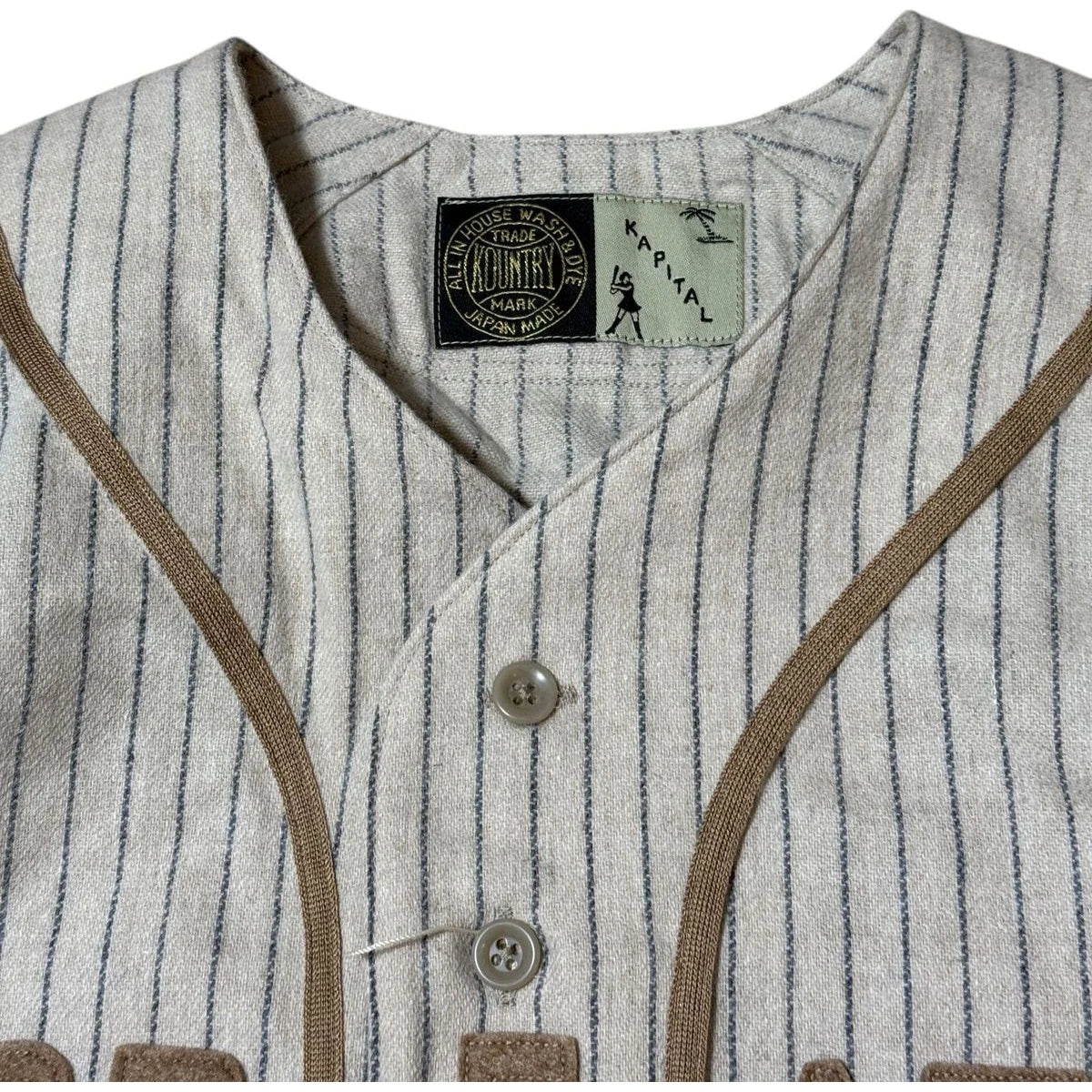 Kapital Wool Stripe (Thin) Great Women Baseball Shirt