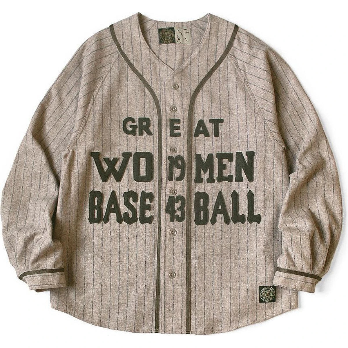 Kapital Wool Stripes (Thick) Great Women Baseball Long Sleeve Shirt