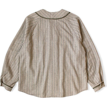 Kapital Wool Stripes (Thick) Great Women Baseball Long Sleeve Shirt