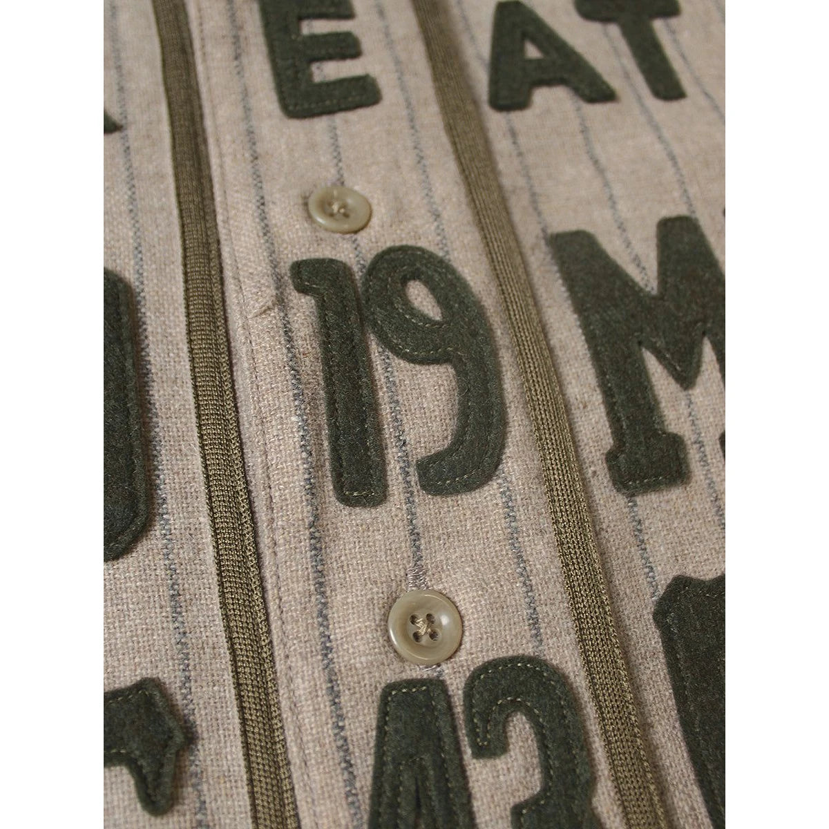 Kapital Wool Stripes (Thick) Great Women Baseball Long Sleeve Shirt