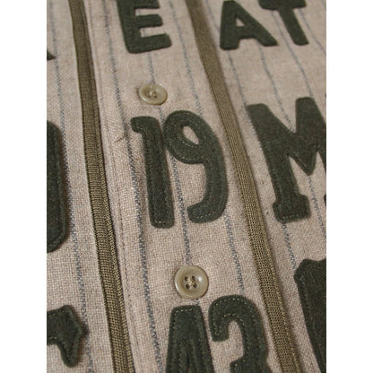 Kapital Wool Stripes (Thick) Great Women Baseball Long Sleeve Shirt