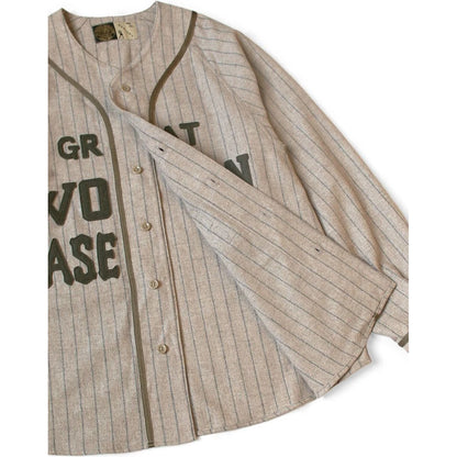 Kapital Wool Stripes (Thick) Great Women Baseball Long Sleeve Shirt